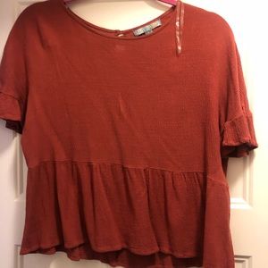 Rust crop top peplum